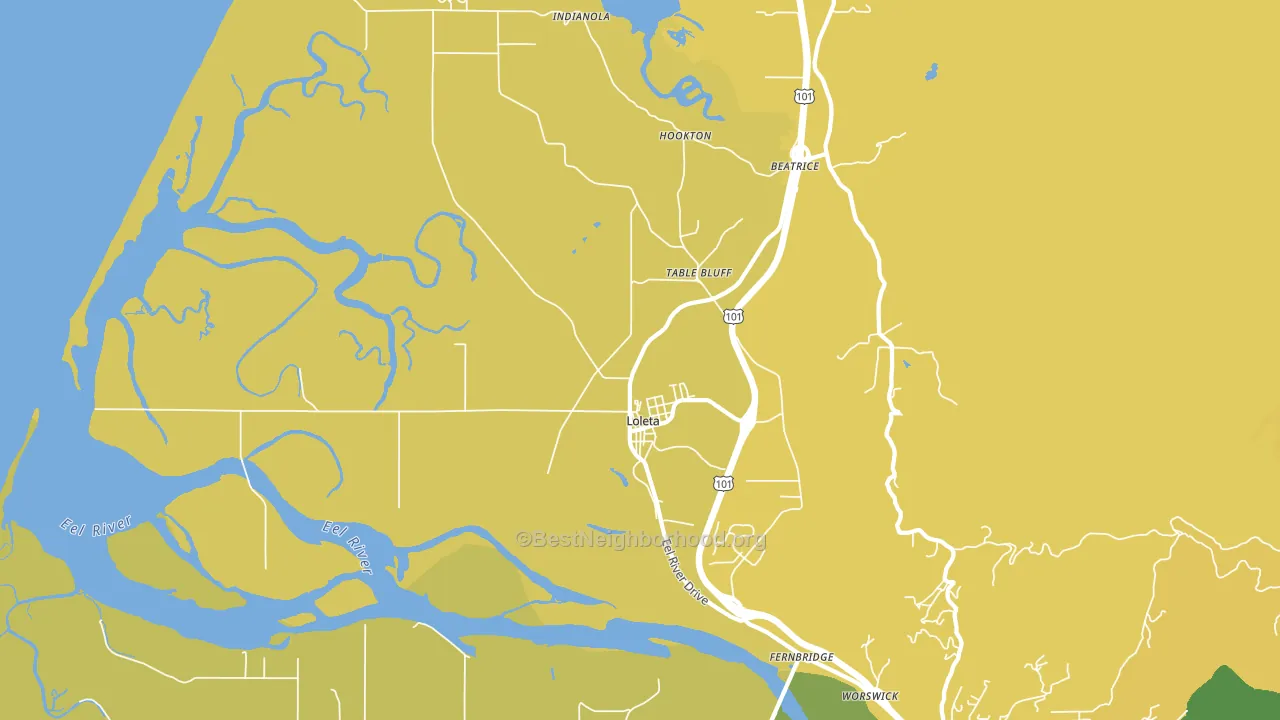 Loleta, CA block-group voter-turnout map