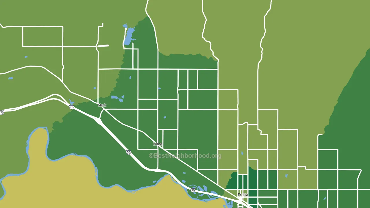 Loma, CO block-group voter-turnout map