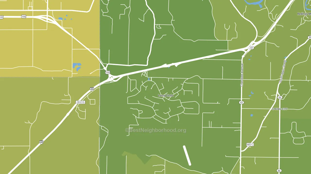 Loma Linda, MO block-group voter-turnout map