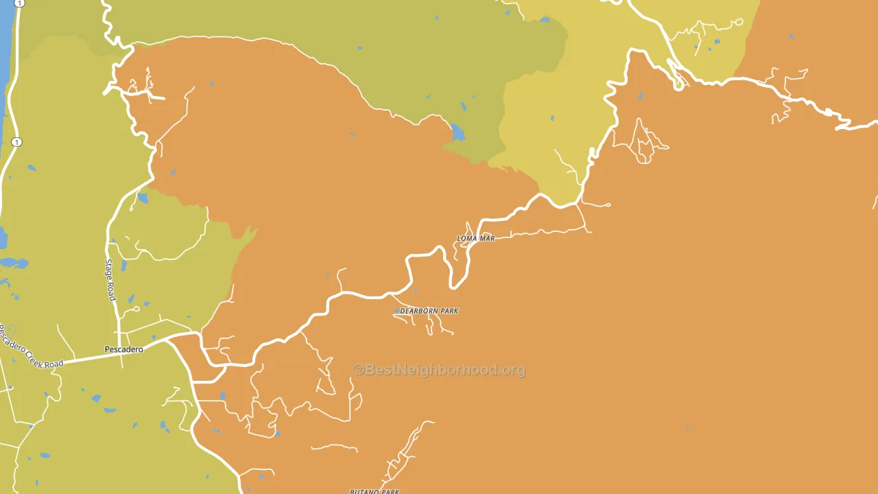Loma Mar, CA block-group voter-turnout map