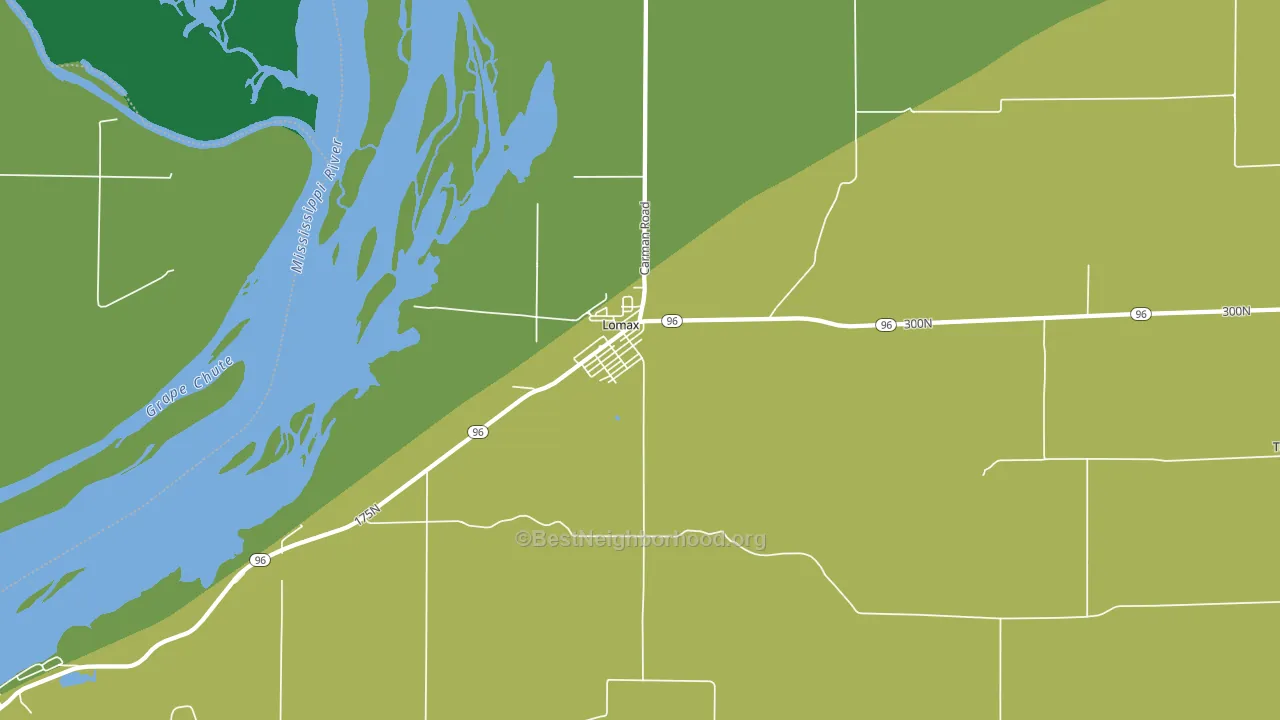 Lomax, IL block-group voter-turnout map
