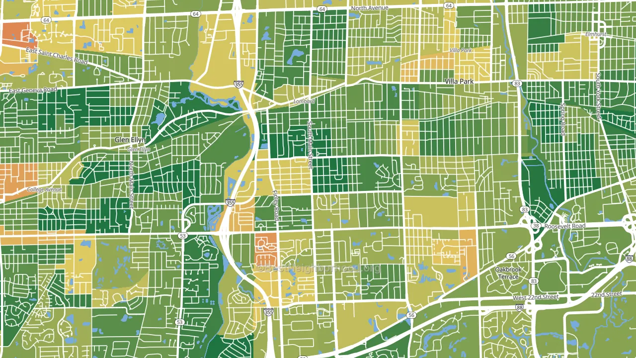 Lombard, IL block-group voter-turnout map