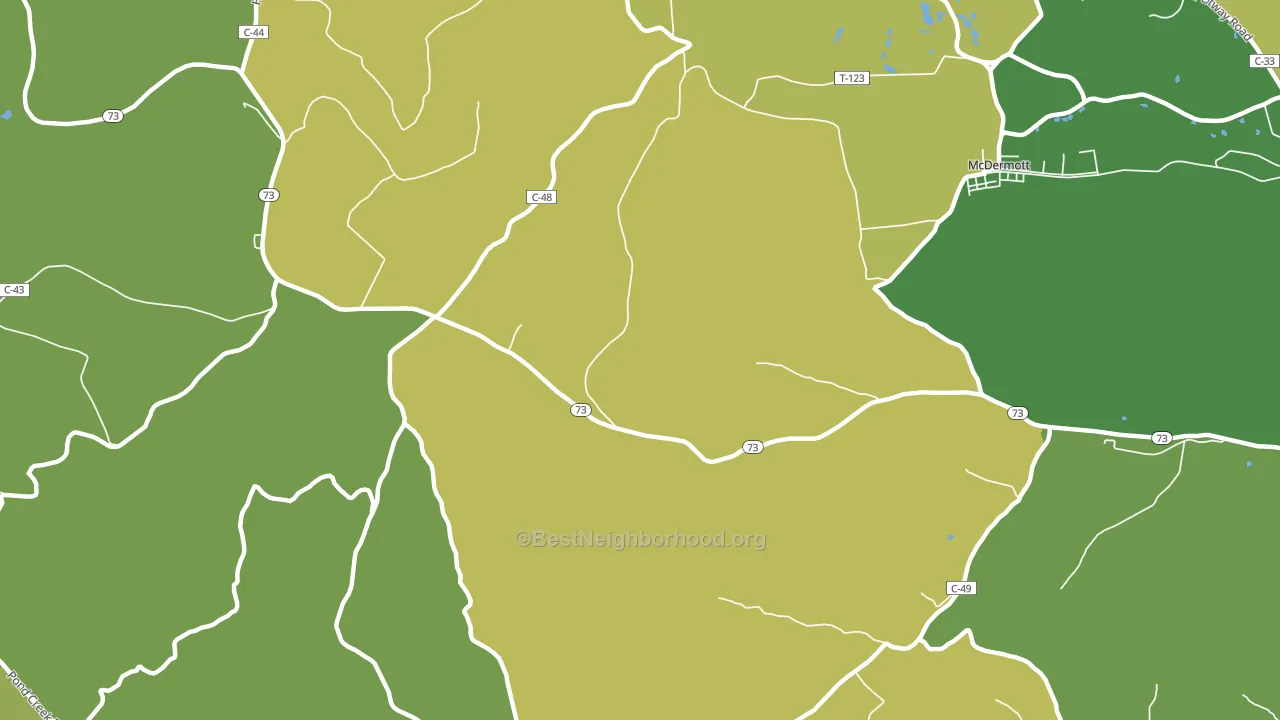 Lombardsville, OH block-group voter-turnout map