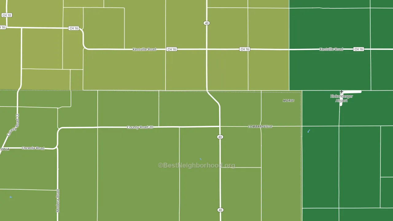 Lombardville, IL block-group voter-turnout map