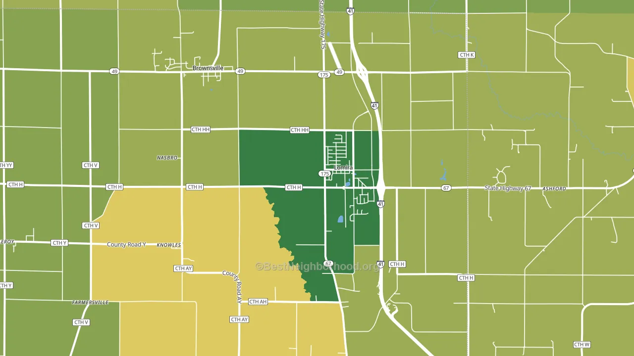 Lomira, WI block-group voter-turnout map