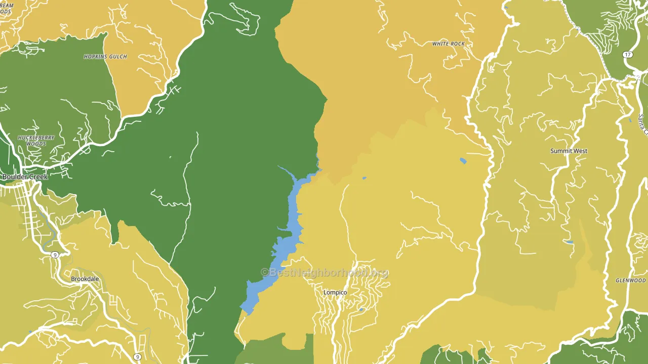 Lompico, CA block-group voter-turnout map