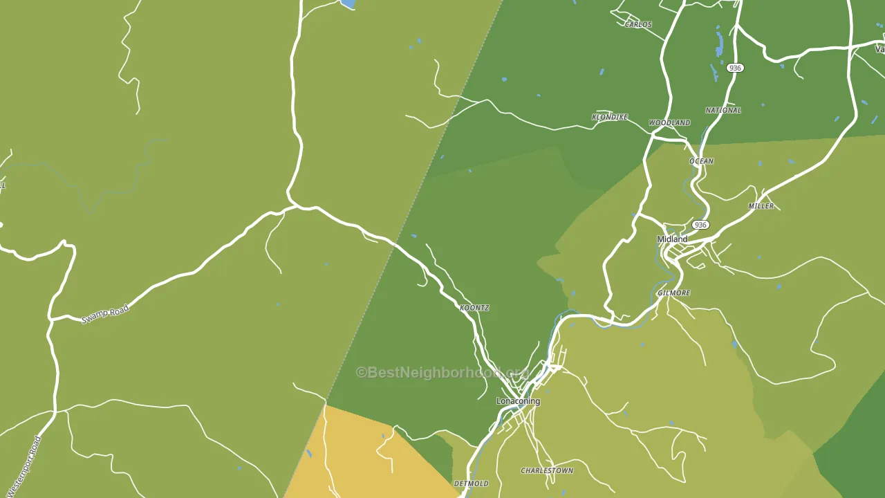 Lonaconing, MD block-group voter-turnout map