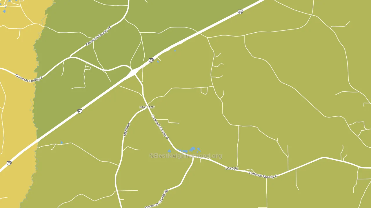 London, AL block-group voter-turnout map