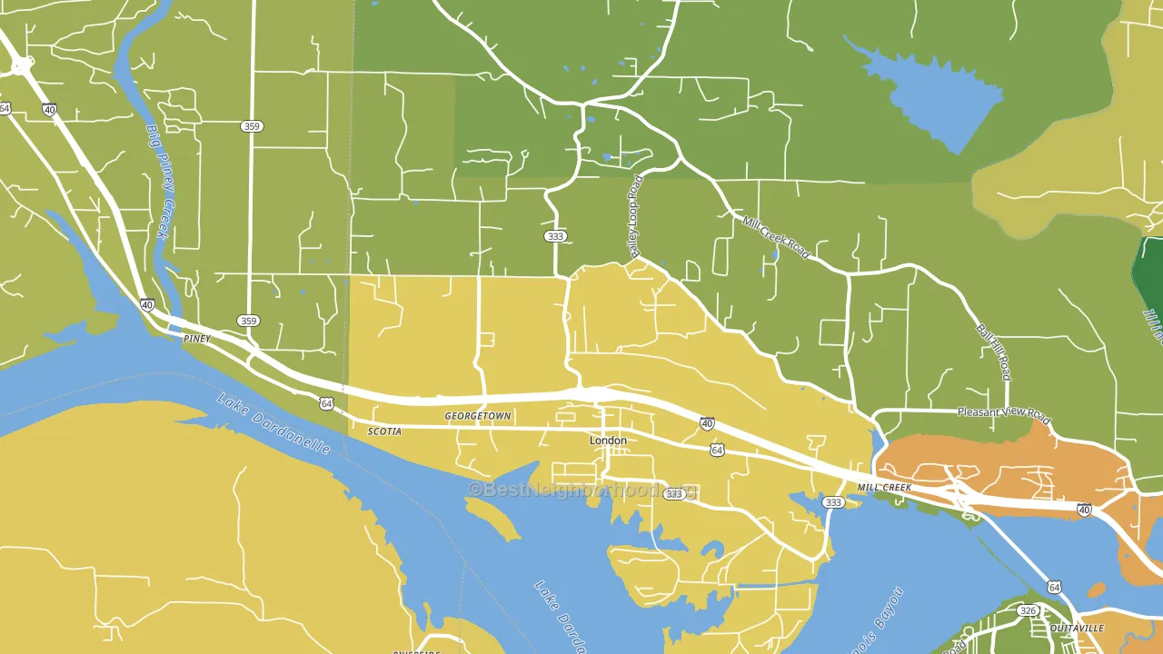 London, AR block-group voter-turnout map