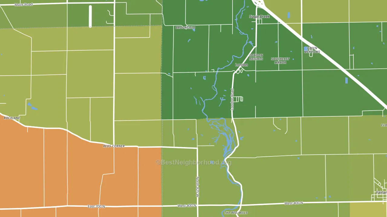 London, IN block-group voter-turnout map