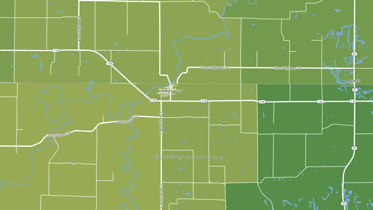 London Mills, IL block-group voter-turnout map