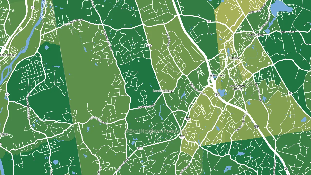 Londonderry, NH block-group voter-turnout map