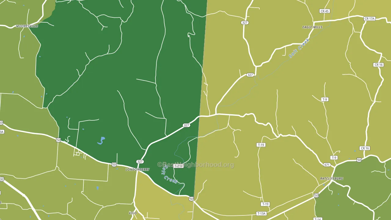Londonderry, OH block-group voter-turnout map