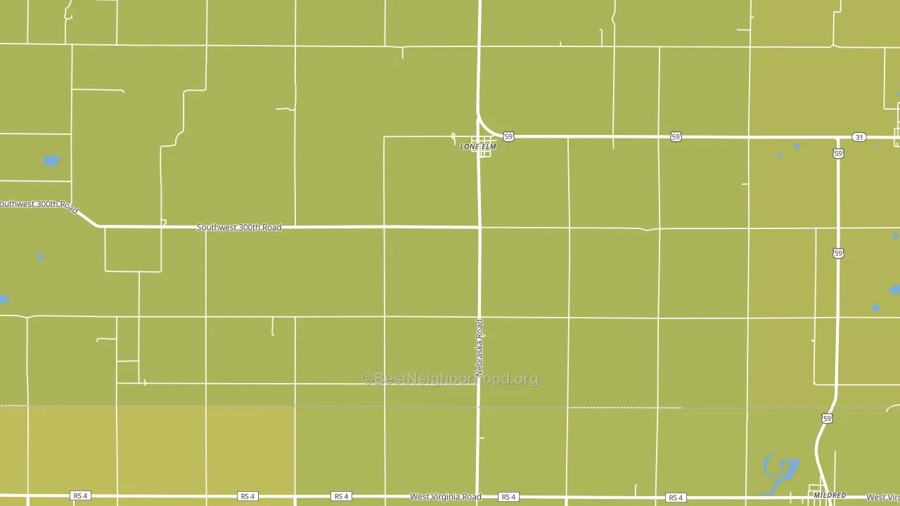 Lone Elm, KS block-group voter-turnout map