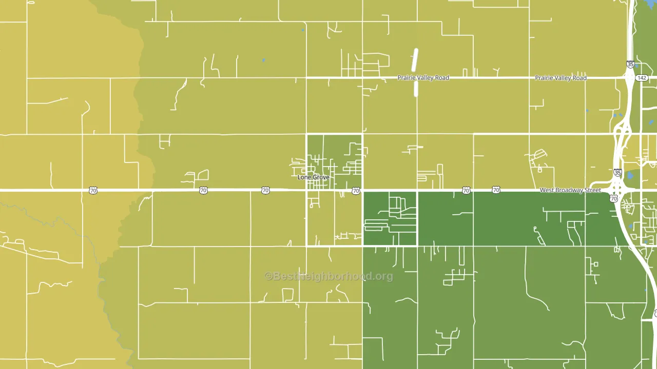 Lone Grove, OK block-group voter-turnout map