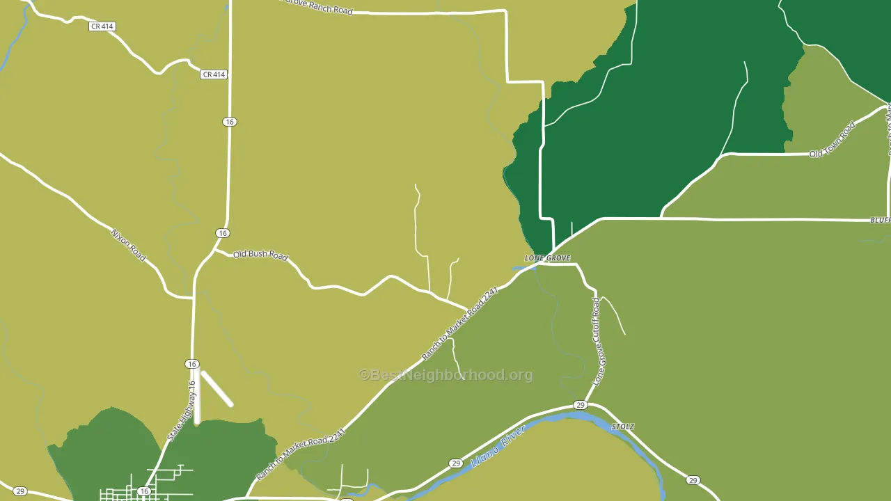 Lone Grove, TX block-group voter-turnout map