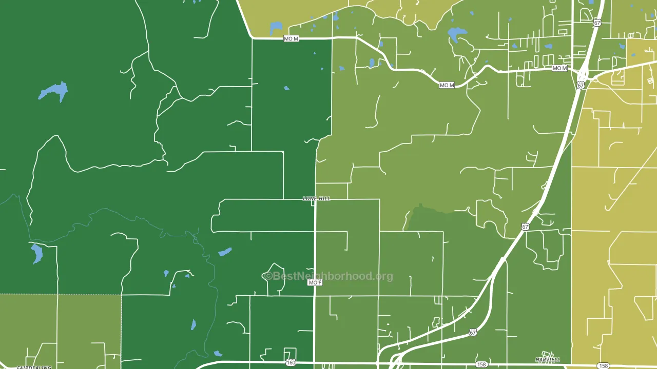 Lone Hill, MO block-group voter-turnout map