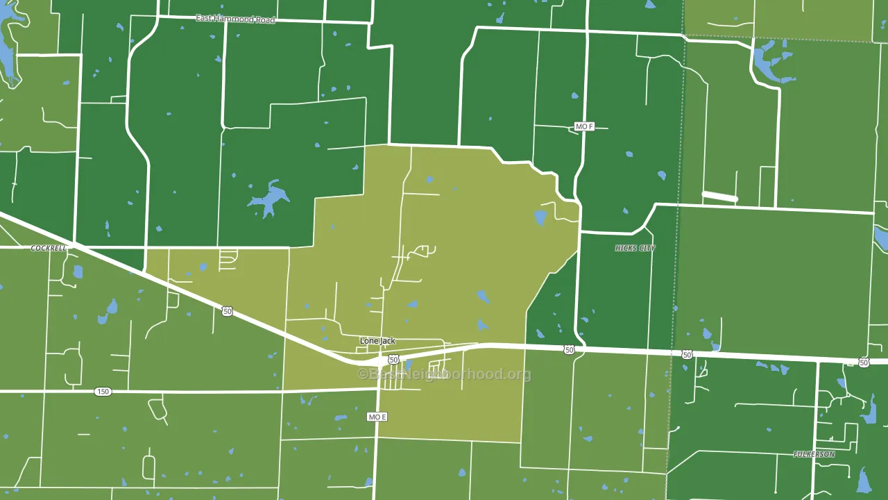 Lone Jack, MO block-group voter-turnout map