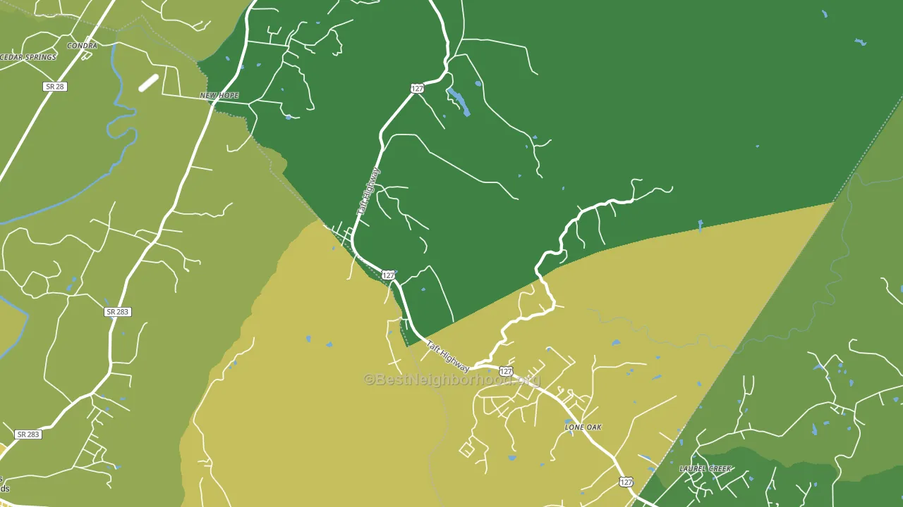 Lone Oak, TN block-group voter-turnout map