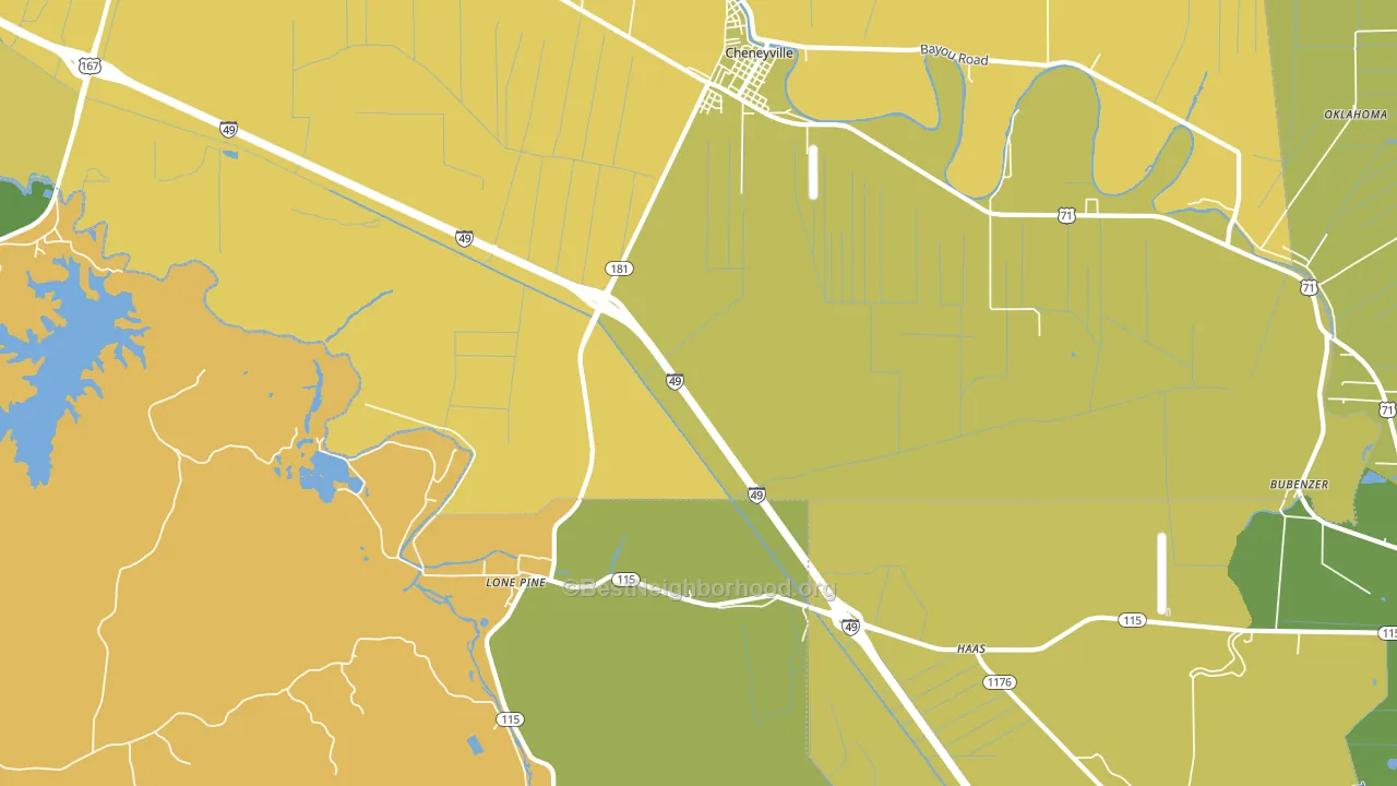 Lone Pine, LA block-group voter-turnout map