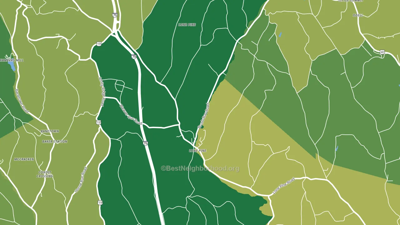 Lone Pine, PA block-group voter-turnout map