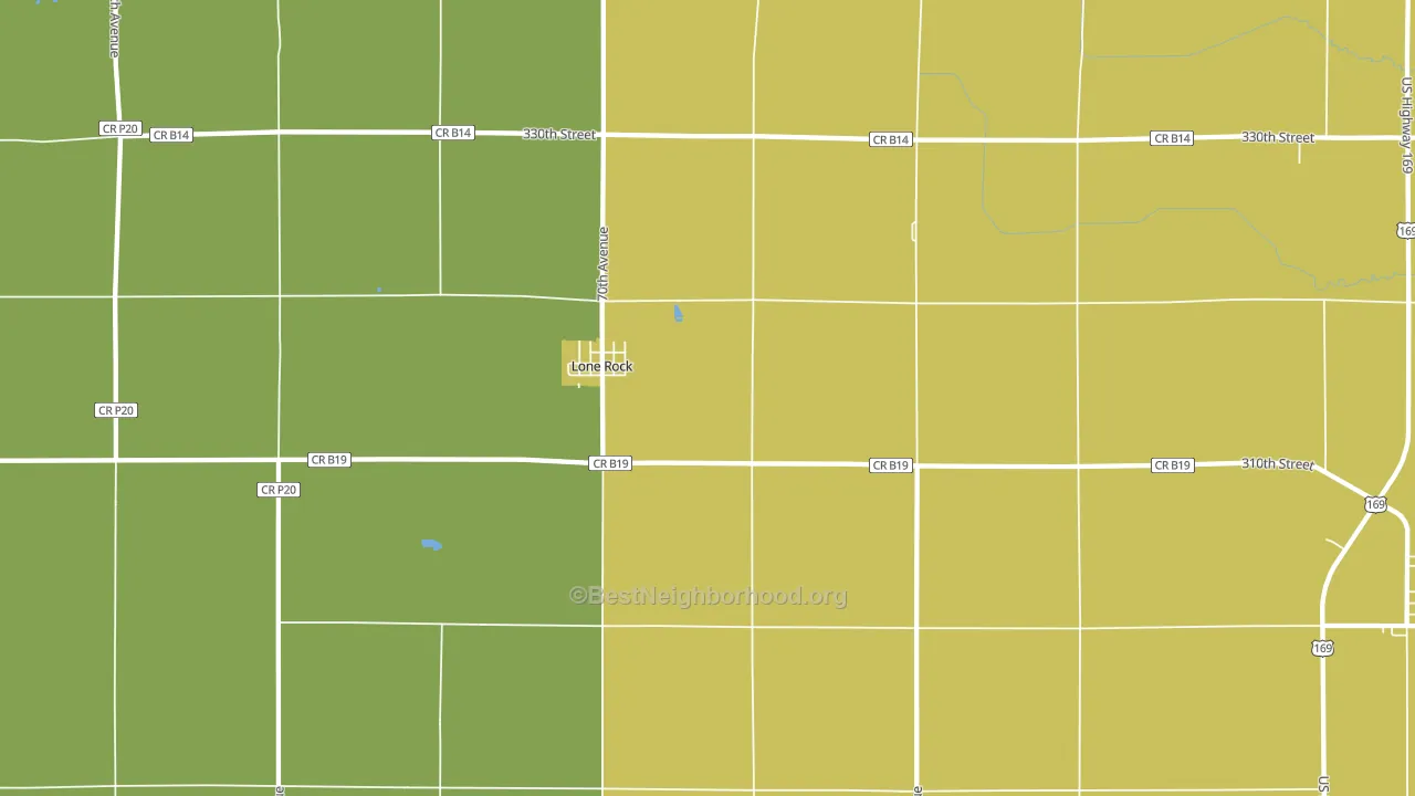 Lone Rock, IA block-group voter-turnout map