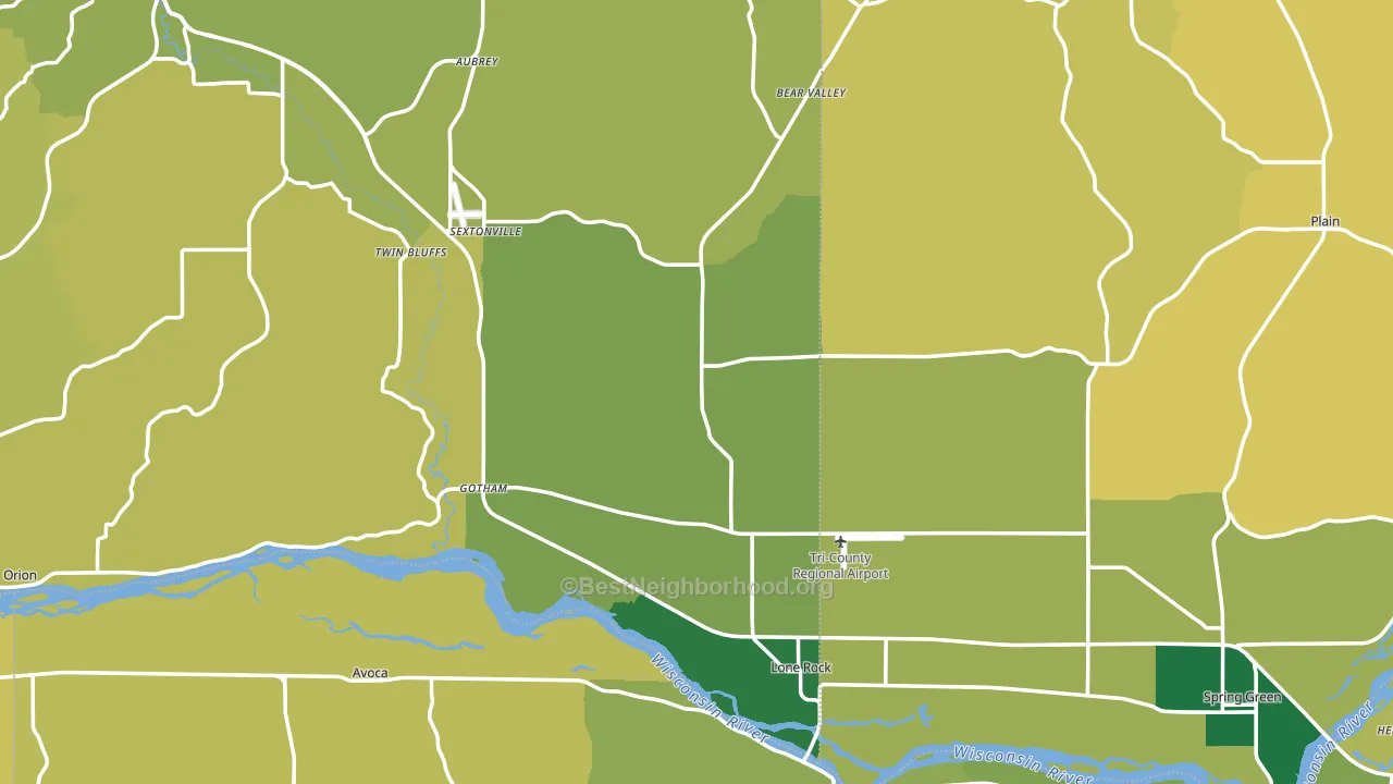 Lone Rock, WI block-group voter-turnout map