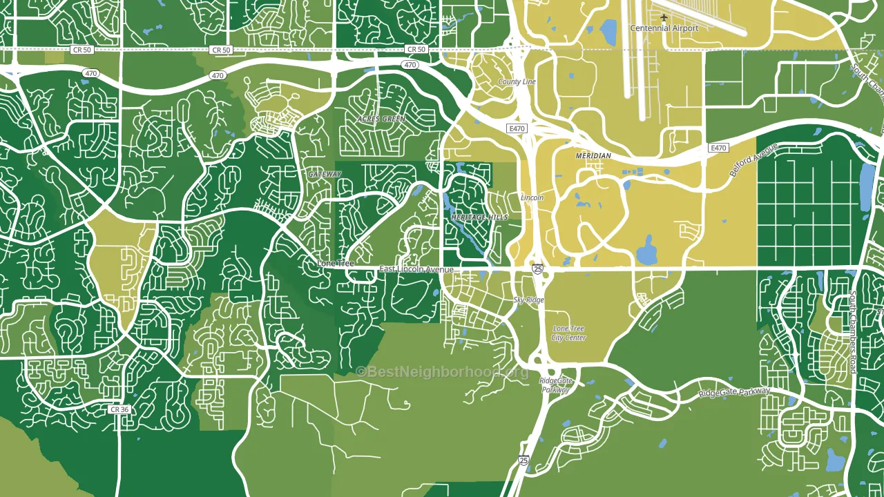 Lone Tree, CO block-group voter-turnout map