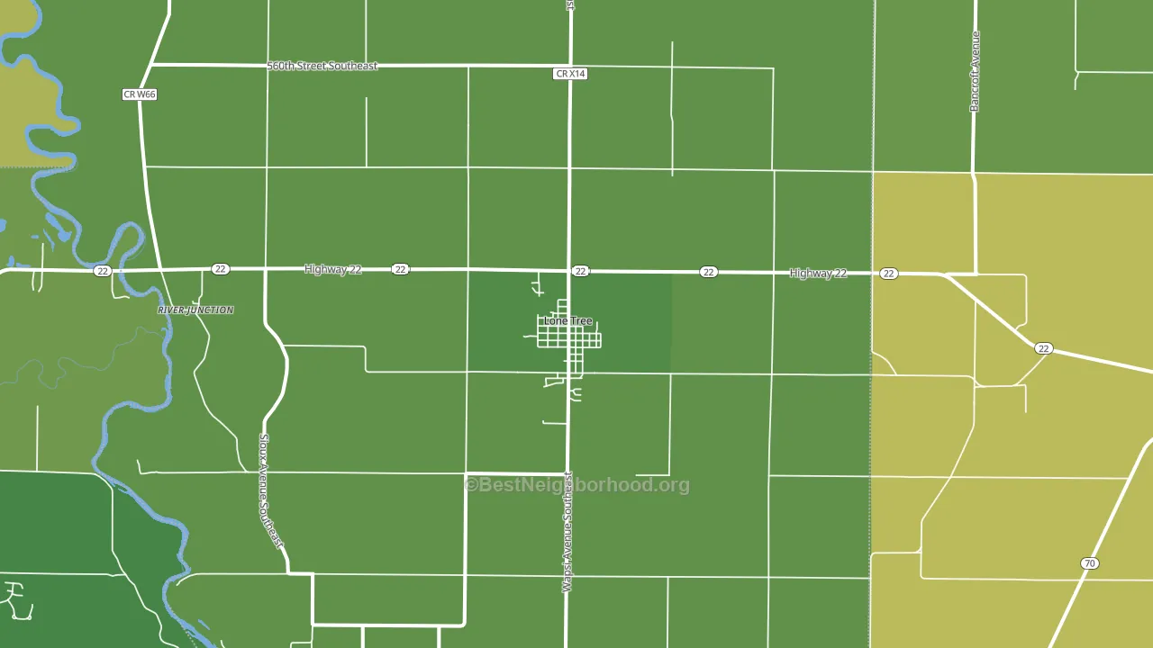 Lone Tree, IA block-group voter-turnout map