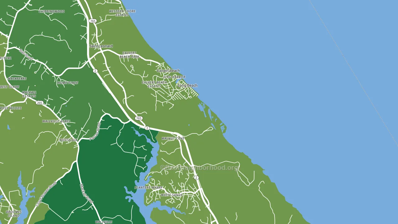 Long Beach, MD block-group voter-turnout map