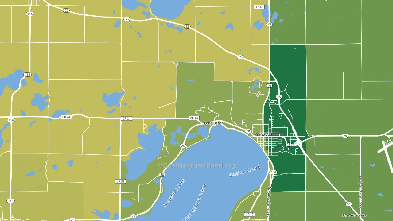 Long Beach, MN block-group voter-turnout map