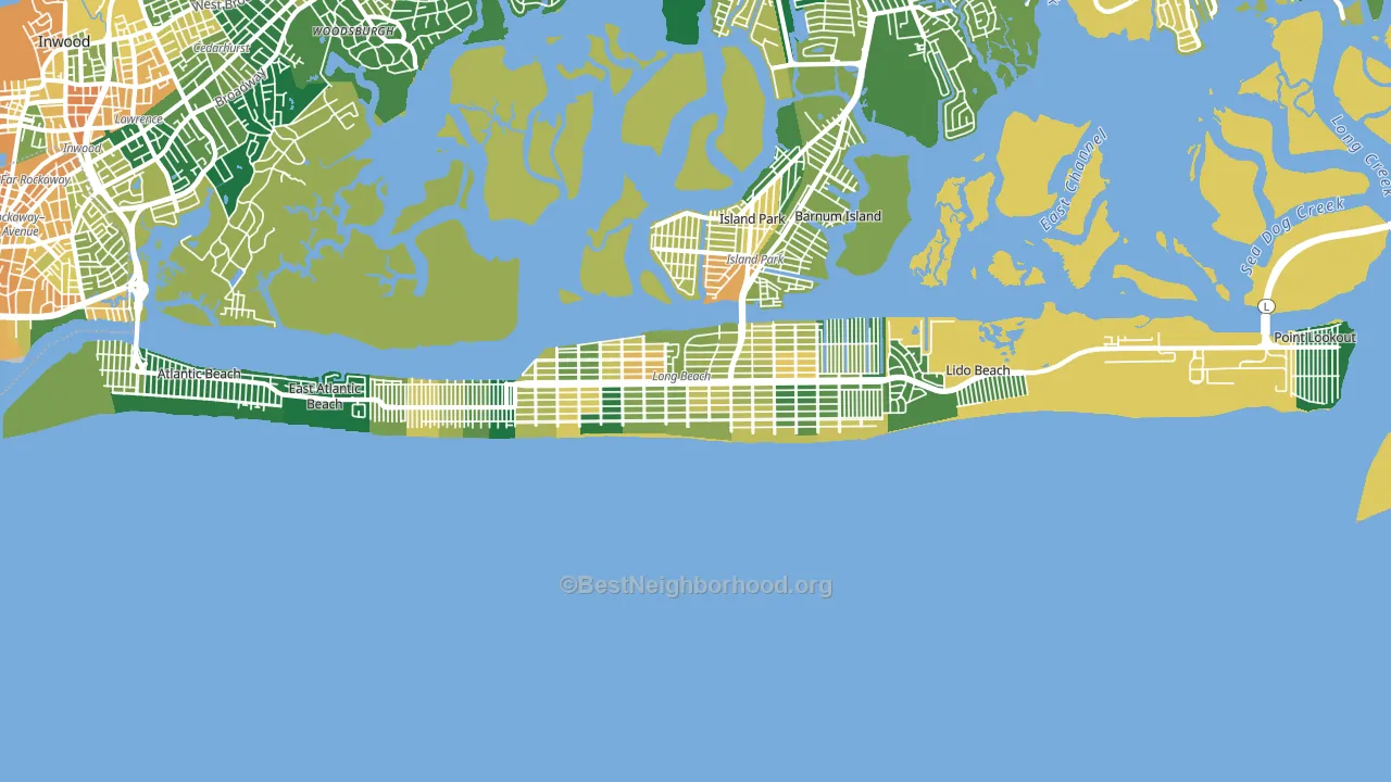 Long Beach, NY block-group voter-turnout map