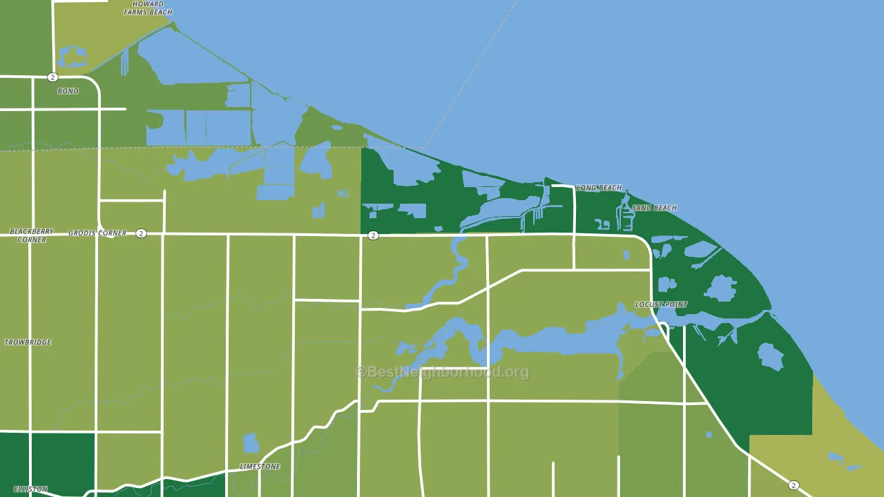 Long Beach, OH block-group voter-turnout map