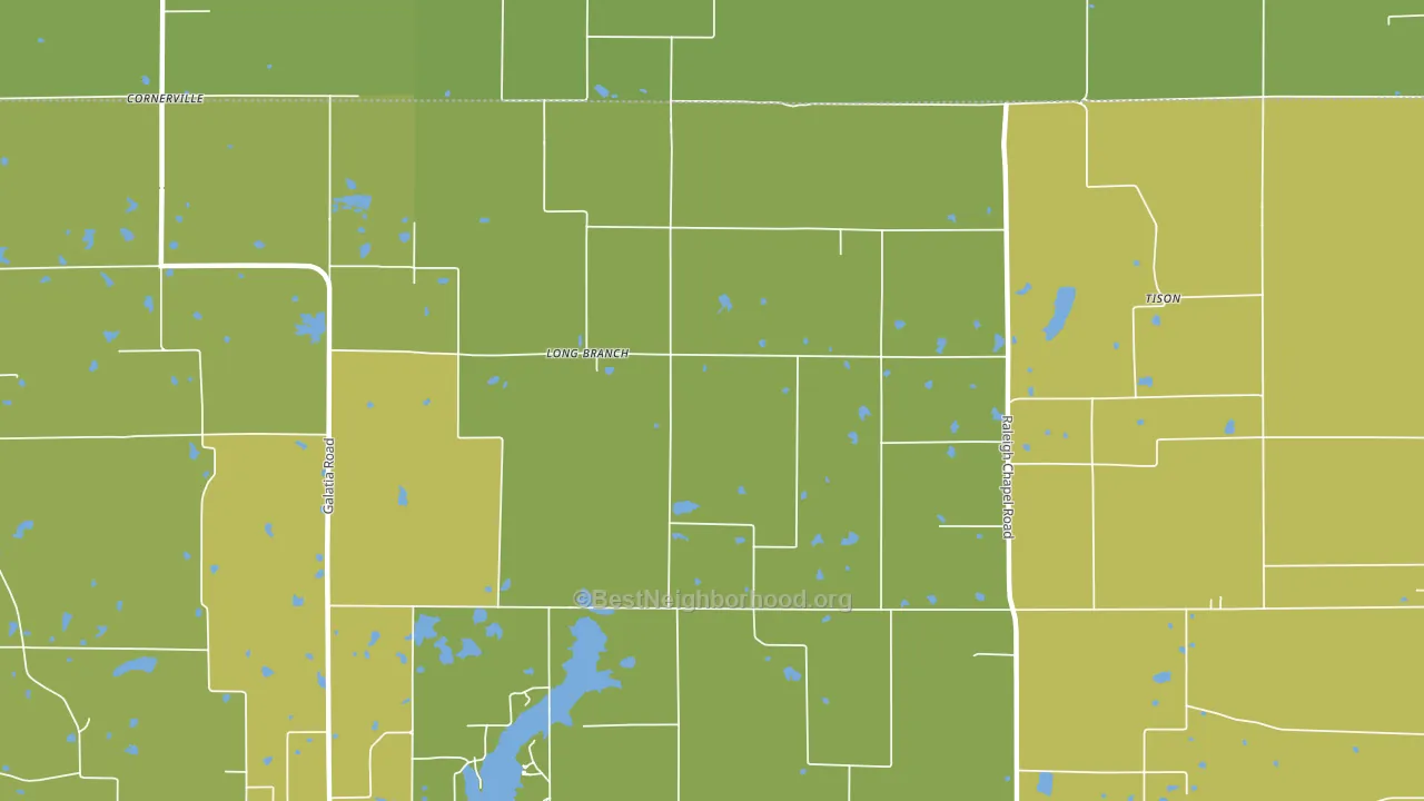 Long Branch, IL block-group voter-turnout map