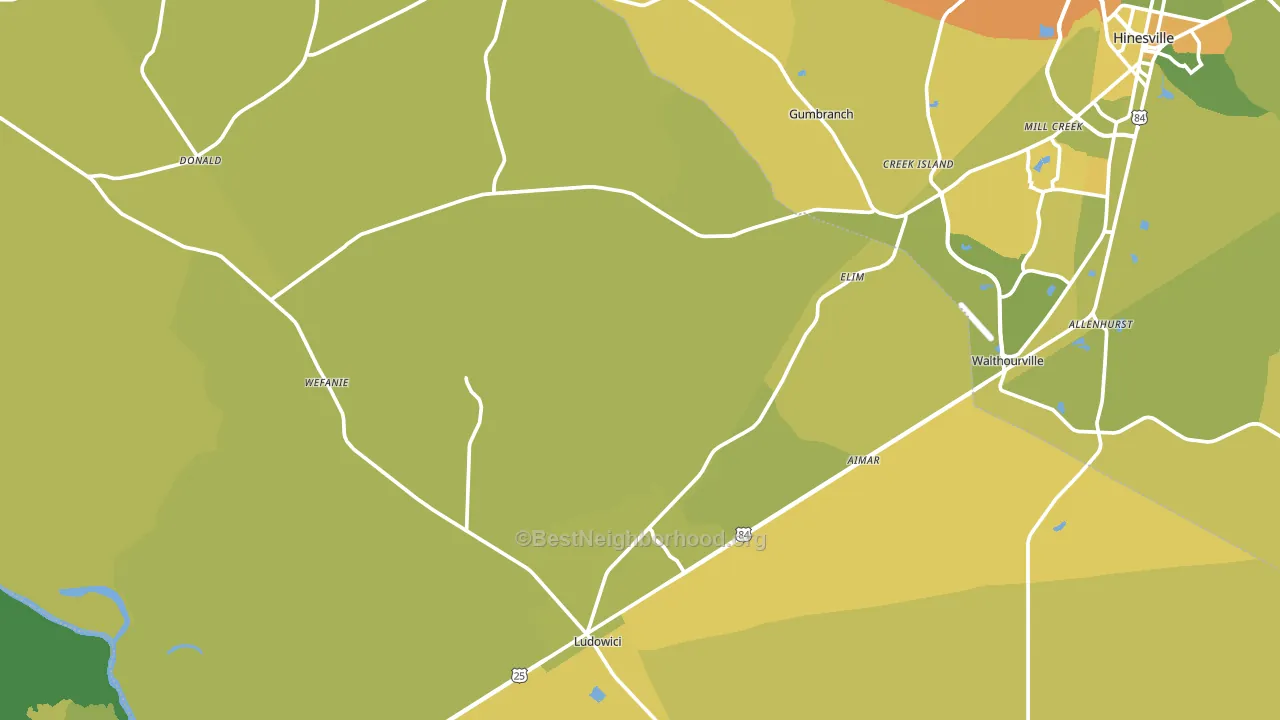 Long County, GA block-group voter-turnout map