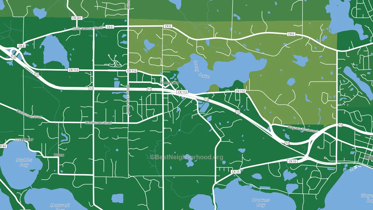 Long Lake, MN block-group voter-turnout map
