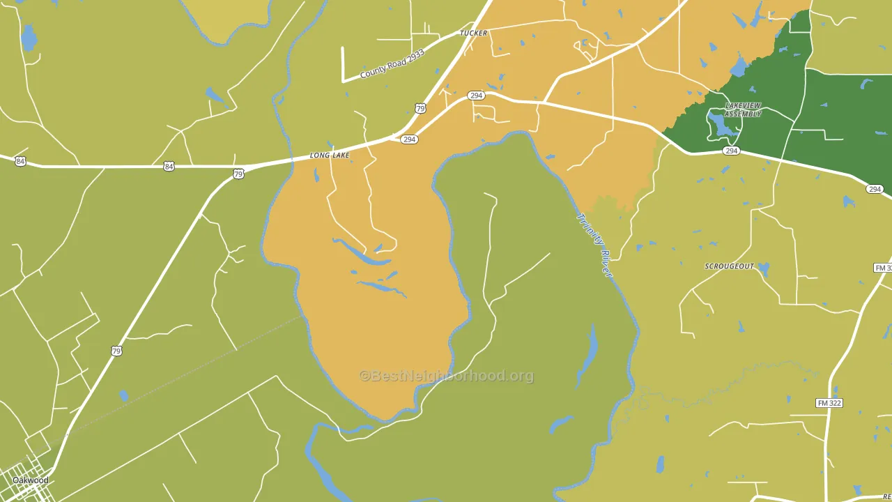 Long Lake, TX block-group voter-turnout map
