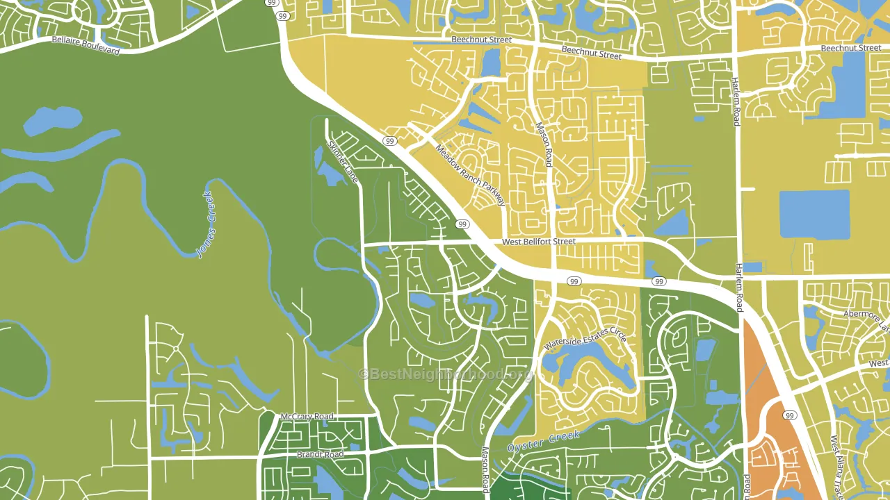 Long Meadow Farms, Richmond, TX block-group voter-turnout map