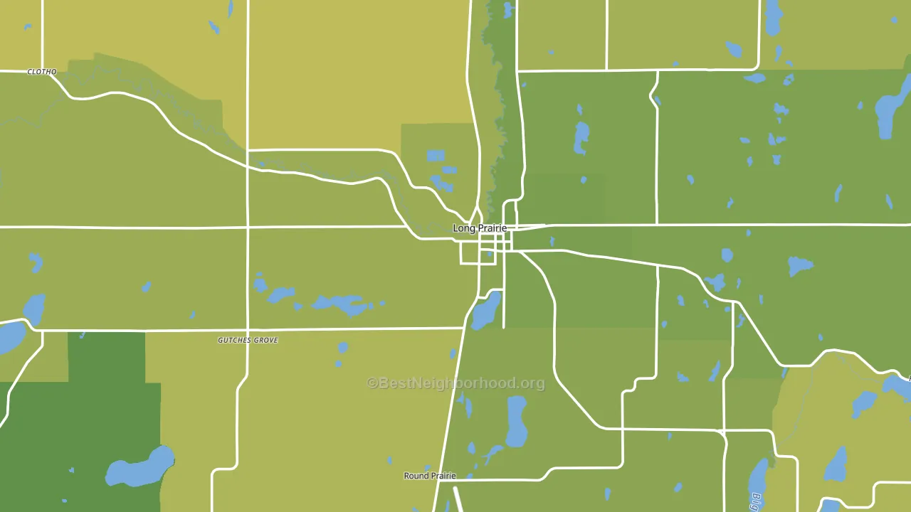 Long Prairie, MN block-group voter-turnout map