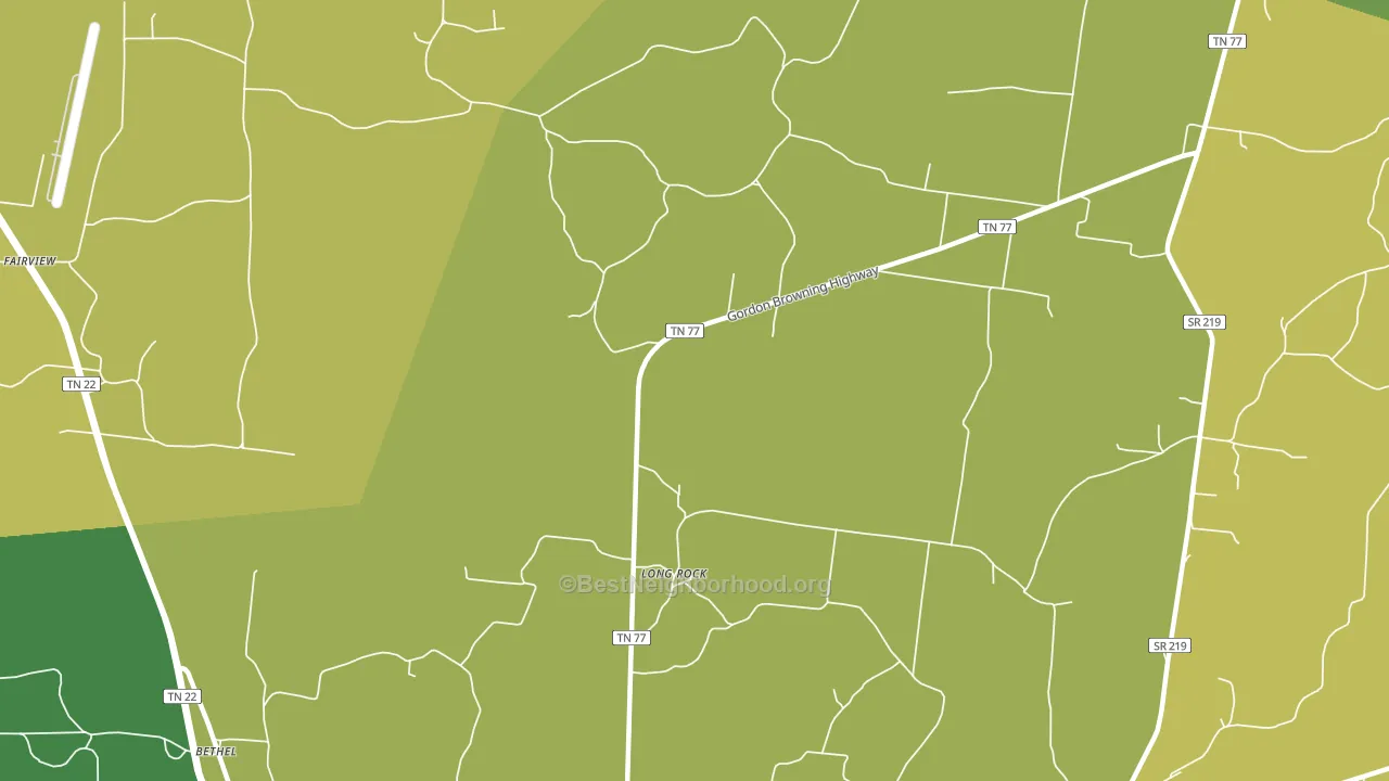 Long Rock, TN block-group voter-turnout map