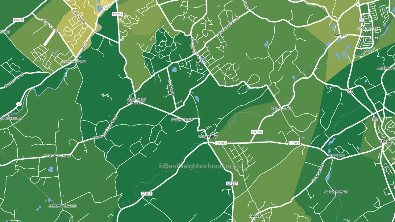 Long Valley, NJ block-group voter-turnout map