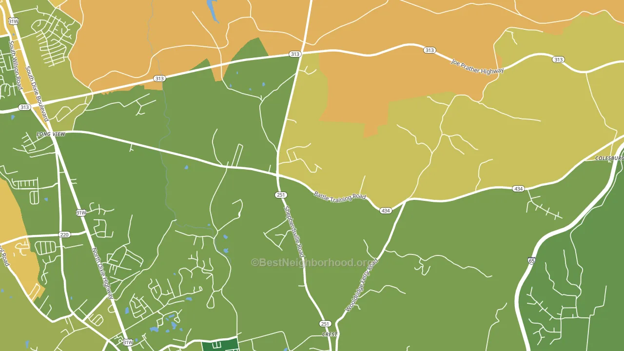 Long View, KY block-group voter-turnout map