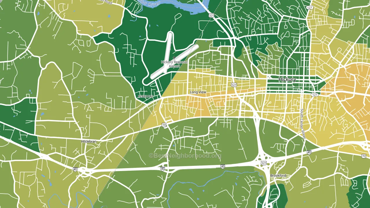Long View, NC block-group voter-turnout map