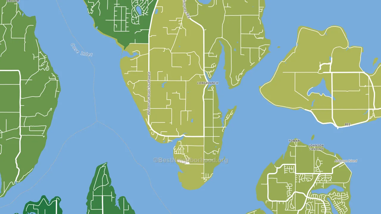 Longbranch, WA block-group voter-turnout map
