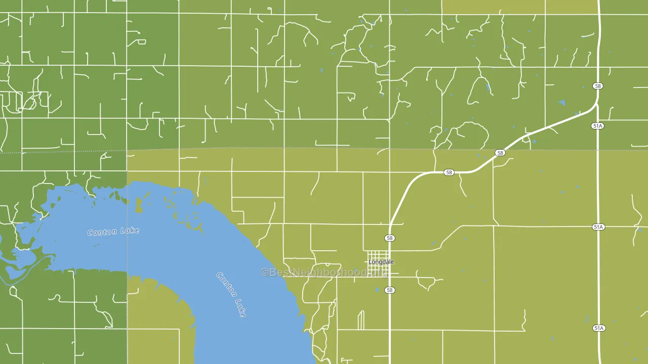 Longdale, OK block-group voter-turnout map