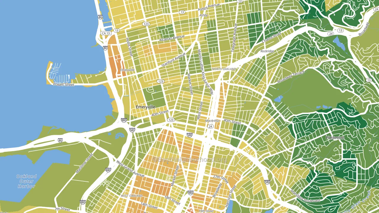 Longfellow, Emeryville, CA block-group voter-turnout map