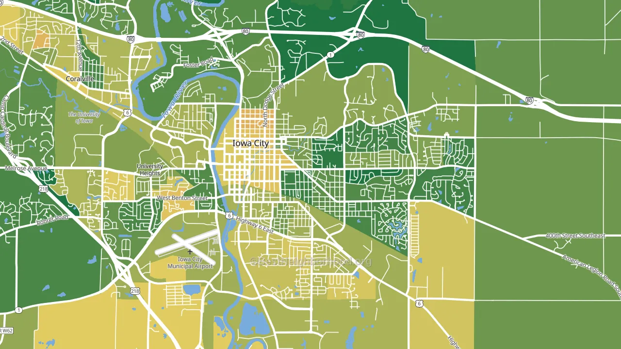Longfellow, Iowa City, IA block-group voter-turnout map