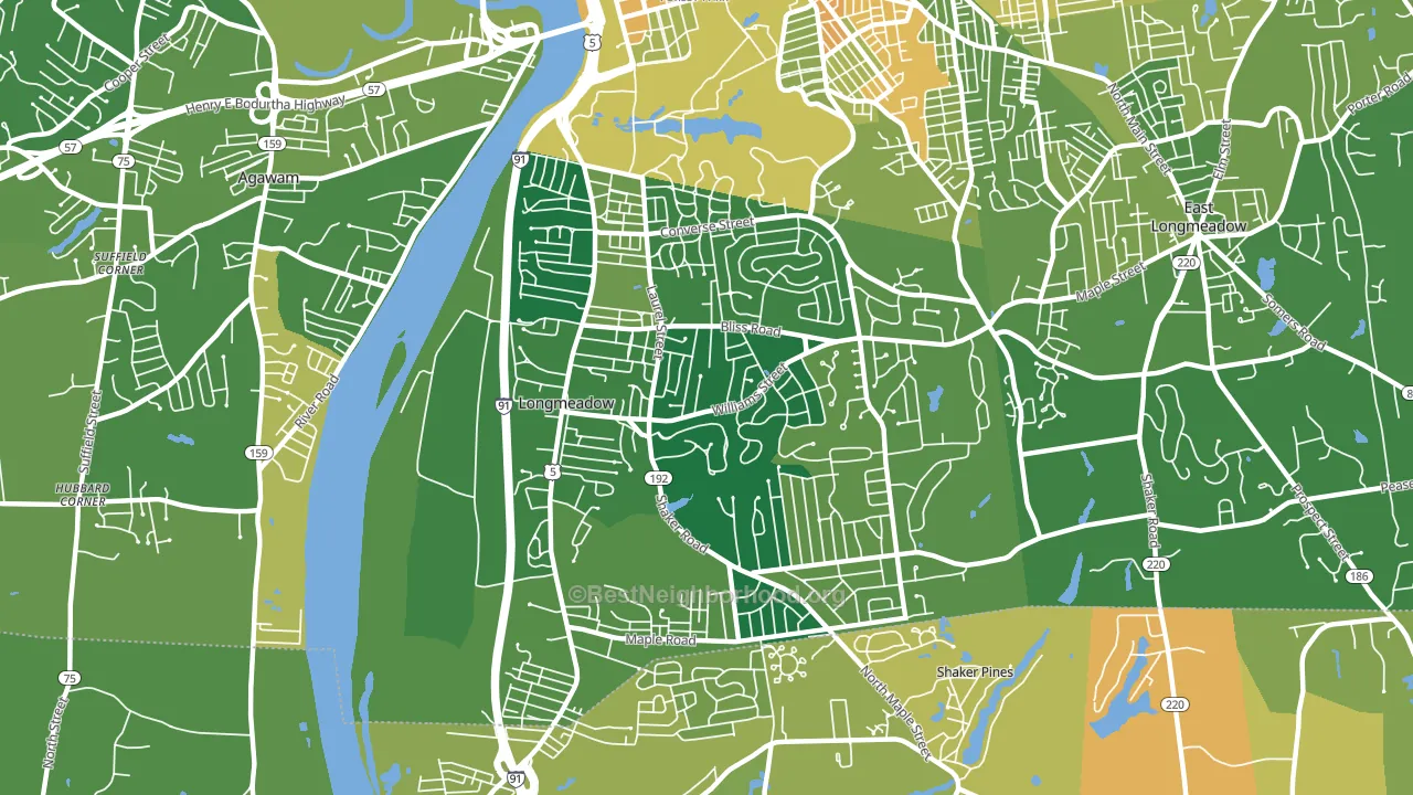 Longmeadow, MA block-group voter-turnout map