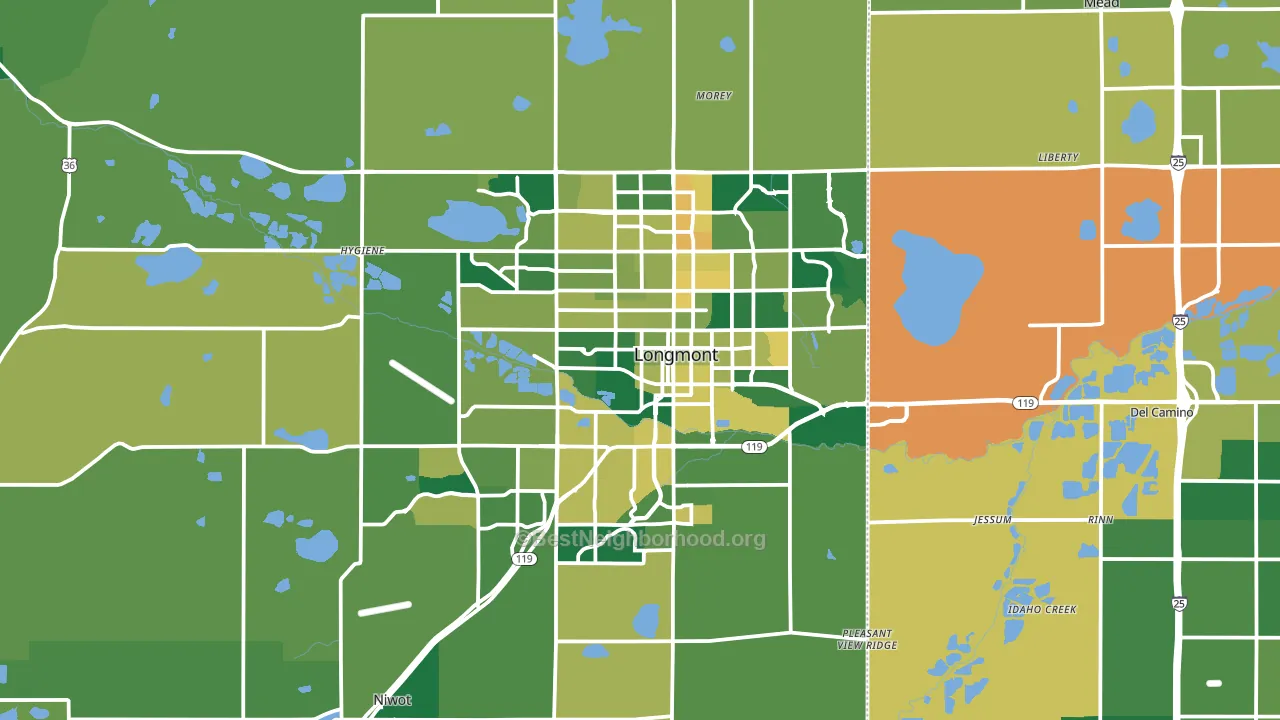 Longmont, CO block-group voter-turnout map