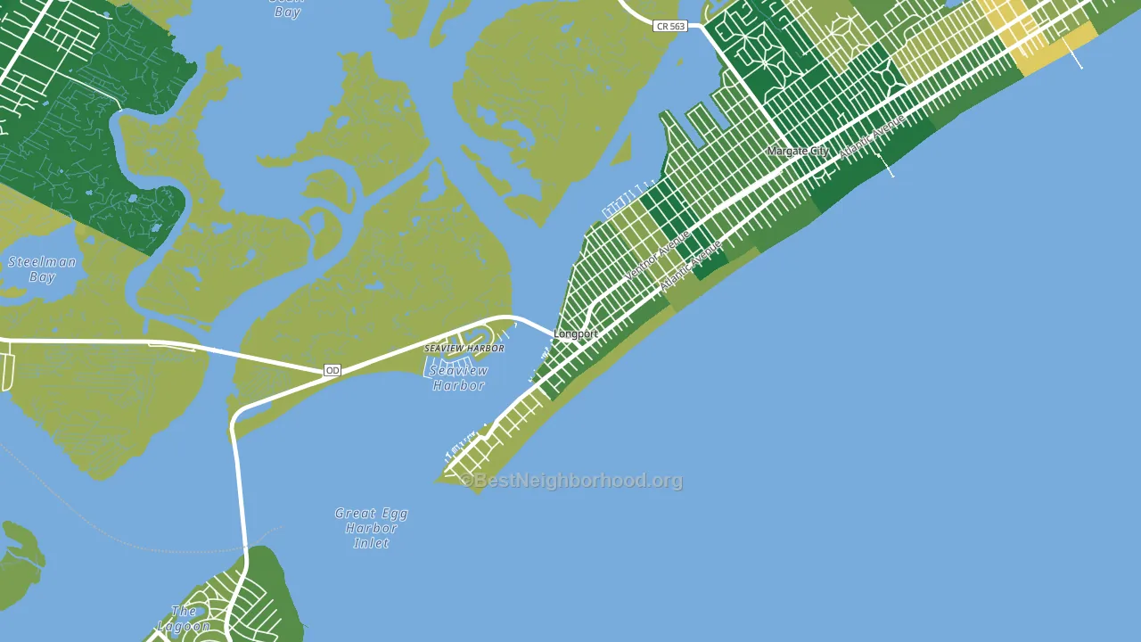 Longport, NJ block-group voter-turnout map